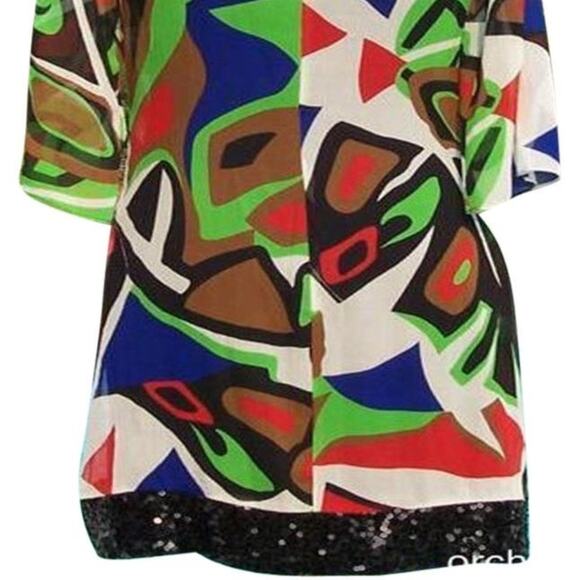 Cache Black Red Green White Lot 2 Pcs Bundle Silk Sequin Dress New $198 NWT - Picture 6 of 10